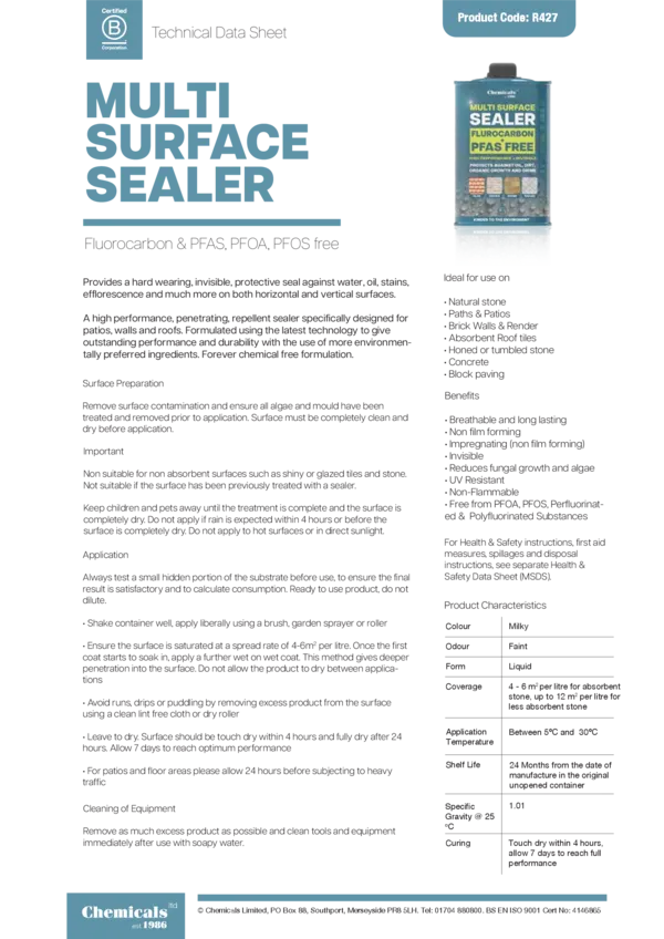 Multi Surface Sealer Datasheet PDF 